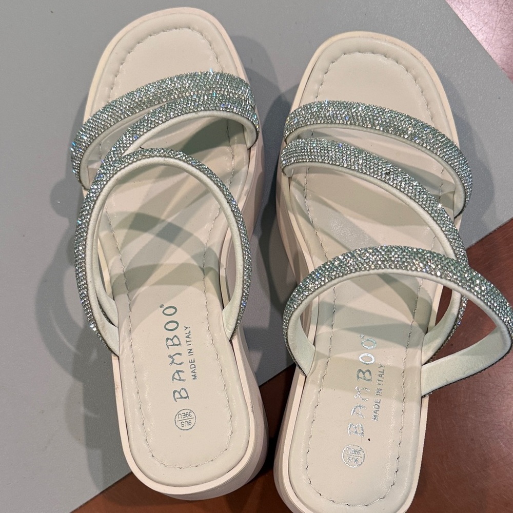Ivory Crystal-Strap Women's Sandals